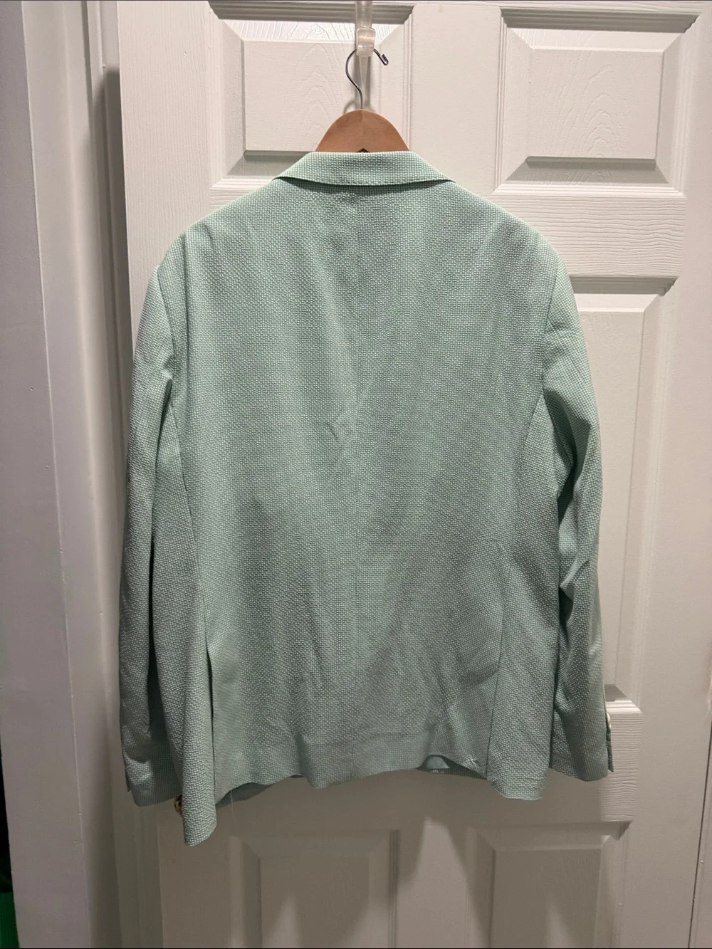 Zanetti Tailored Mint Green Textured Blazer - Lightweight Single-Breasted